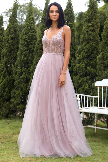 Blush Tulle & Sequins Formal Dress